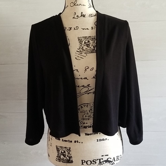 torrid Sweaters - Torrid Black Open Front Shrug 3/4 Sleeve XL